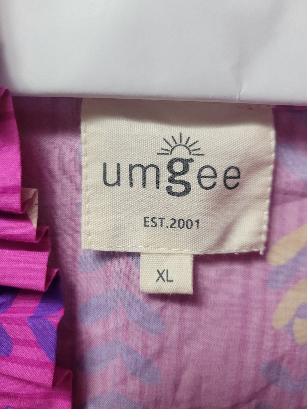 Umgee Pink Floral Ruffled V-Neck Dress - Picture 3 of 3